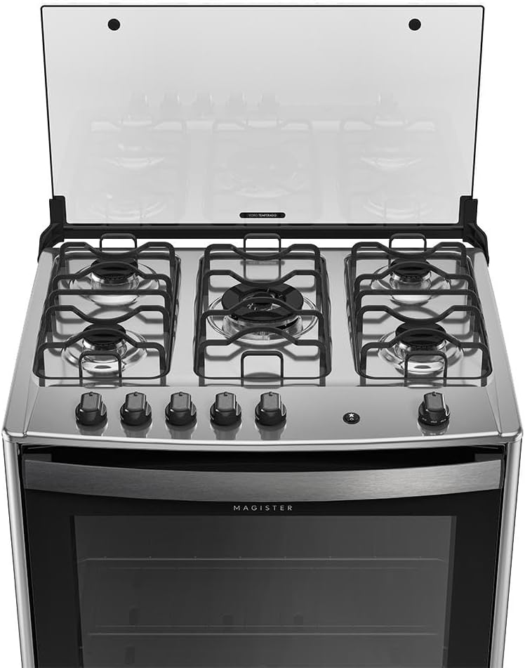 Fogão 5 Bocas Dako Magister Preto com Mesa de Inox Bivolt 3 Fogão 5 Bocas Dako Magister Preto com Mesa de Inox Bivolt - Imagem 3