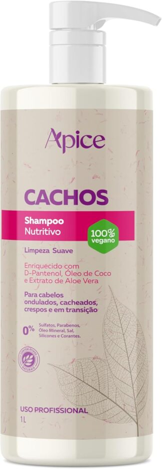 Ápice Shampoo Cachos Nutritivo 1000ml D-Pantenol Óleo de Coco