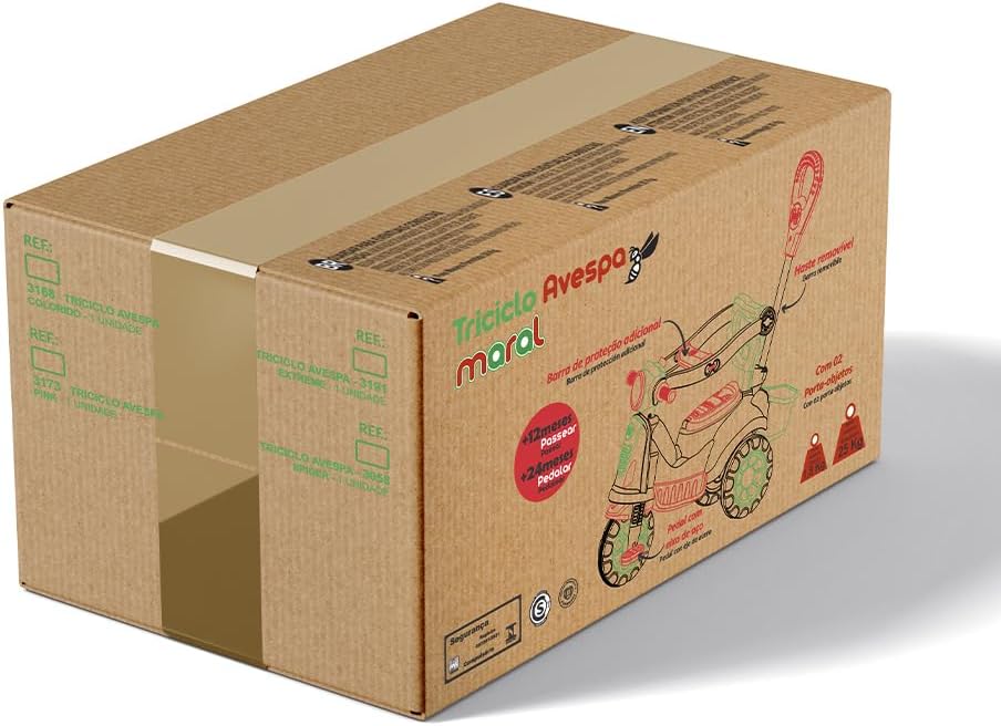 Triciclo Infantil Avespa Maral Rosa Passear e Pedalar 6 Triciclo Infantil Avespa Maral Rosa Passear e Pedalar - Imagem 6