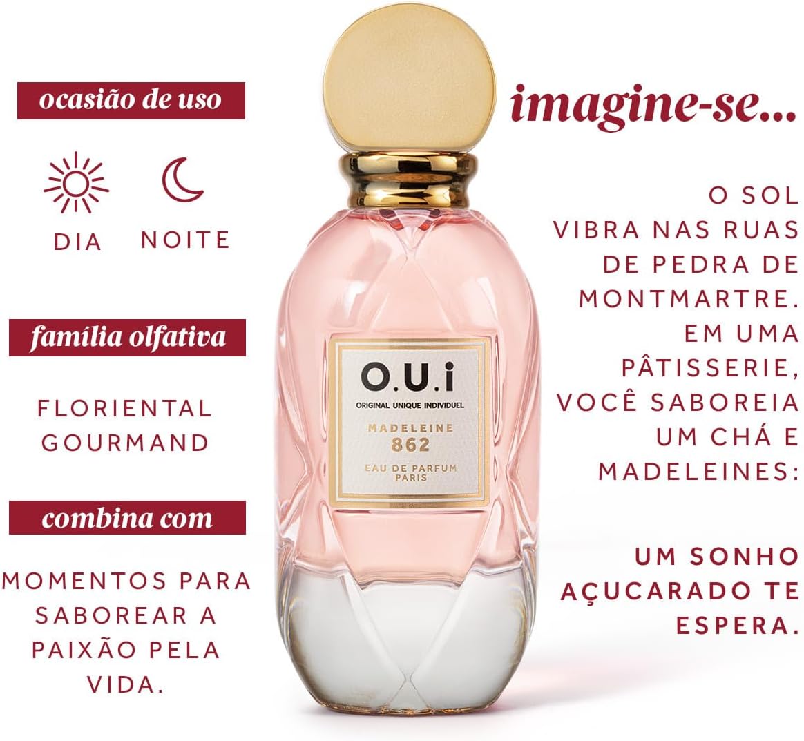 Perfume O.U.i Madeleine 862 Eau de Parfum Feminino 75ml 3 Perfume O.U.i Madeleine 862 Eau de Parfum Feminino 75ml - Imagem 3