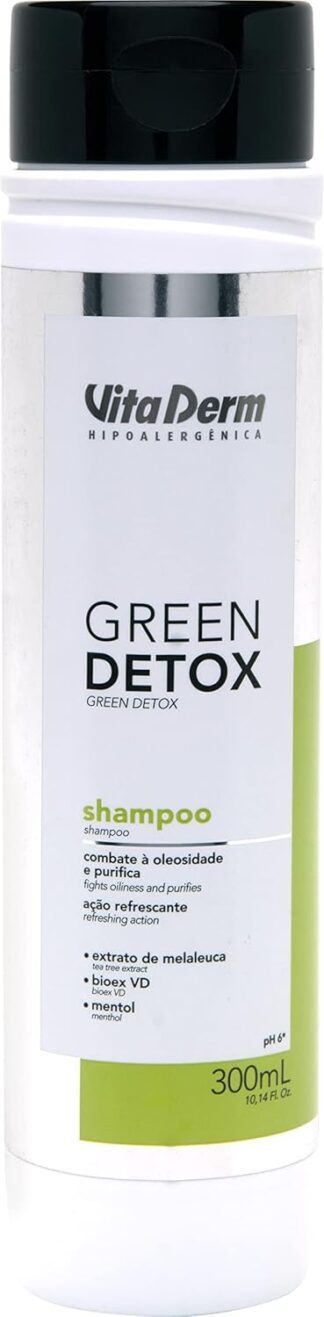 Shampoo Green Detox Vitaderm 300ml Remove Oleosidade Excessiva