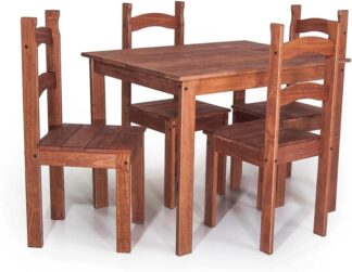 Conjunto Mesa de Jantar 4 Lugares Madeira Maciça Móveis Britz