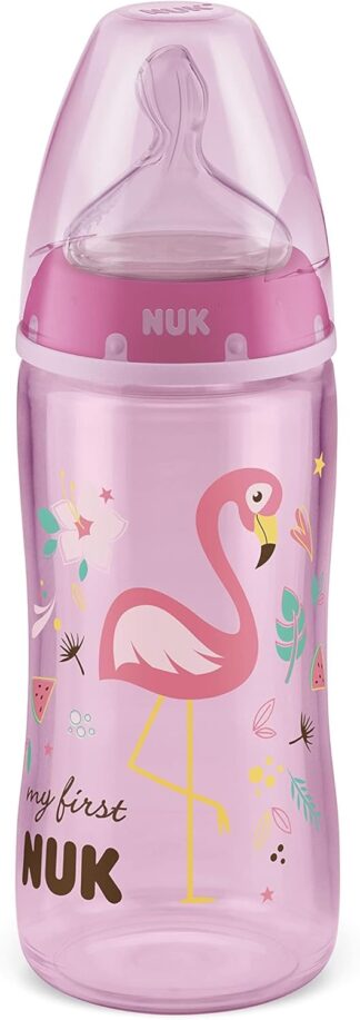 Mamadeira NUK My First Rosa 300ml com Bico de Silicone BPA Free