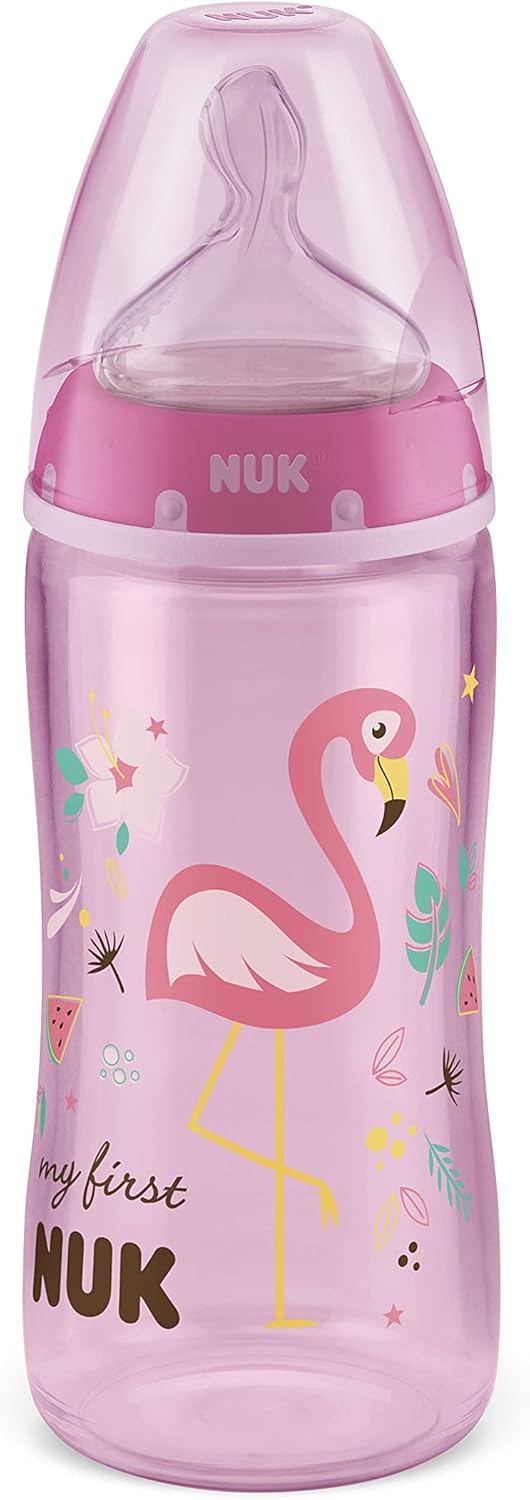 Mamadeira NUK My First Rosa 300ml com Bico de Silicone BPA Free 1 Mamadeira NUK My First Rosa 300ml com Bico de Silicone BPA Free