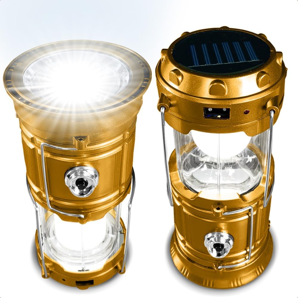 Lampião Retrô Camping Lanterna LED Recarregável Solar Portátil 5 Lampião Retrô Camping Lanterna LED Recarregável Solar Portátil - Imagem 5