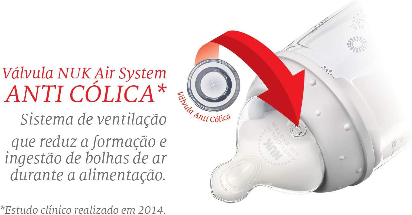 Mamadeira NUK My First PA7055-2B Anticólica Azul 300ml 3 Mamadeira NUK My First PA7055-2B Anticólica Azul 300ml - Imagem 3