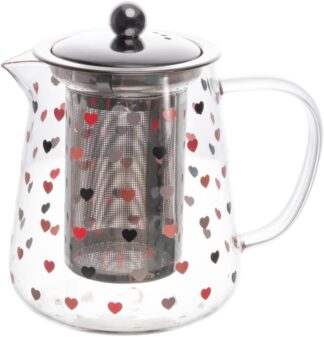Chaleira de Vidro Borossilicato Lyor Love 750ml com Filtro Inox