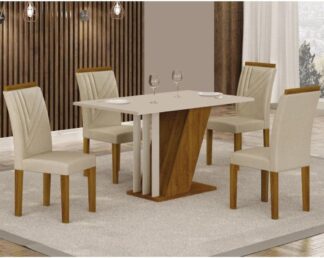 Conjunto Sala de Jantar 4 Cadeiras Miami MadeiraMadeira MDF