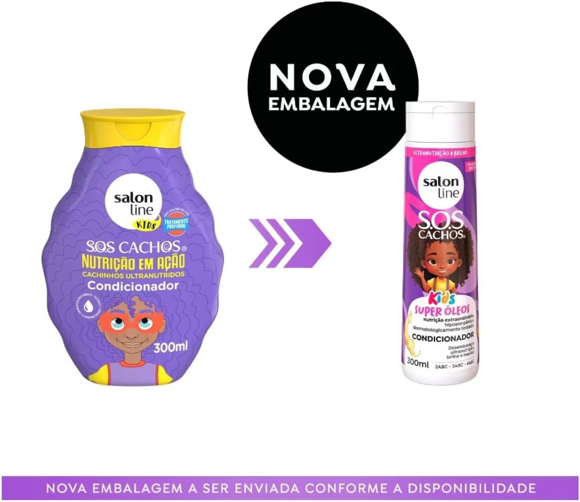 Condicionador Salon Line SOS Cachos Kids Super Óleos 300ml 2 Condicionador Salon Line SOS Cachos Kids Super Óleos 300ml - Imagem 2
