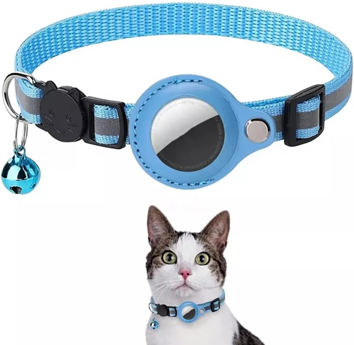 Coleira para Airtag com Guizo e Refletiva para Gatos e Cães 6 Coleira para Airtag com Guizo e Refletiva para Gatos e Cães - Imagem 6