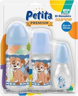 Kit Mamadeira Petita Duke 3 Peças 60ml 140ml 270ml Silicone