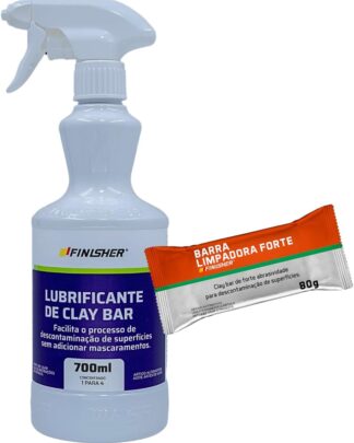 Kit Lubrificante Clay Bar Finisher Yamase 700ml + Barra Limpadora Forte