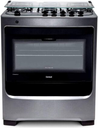 Fogão Consul 5 Bocas Inox com Botões Removíveis Eficiente