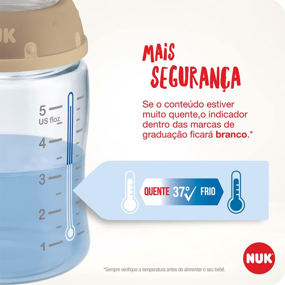 Mamadeira NUK First Choice 360ml Rosa com Controle Temperatura 5 Mamadeira NUK First Choice 360ml Rosa com Controle Temperatura - Imagem 5