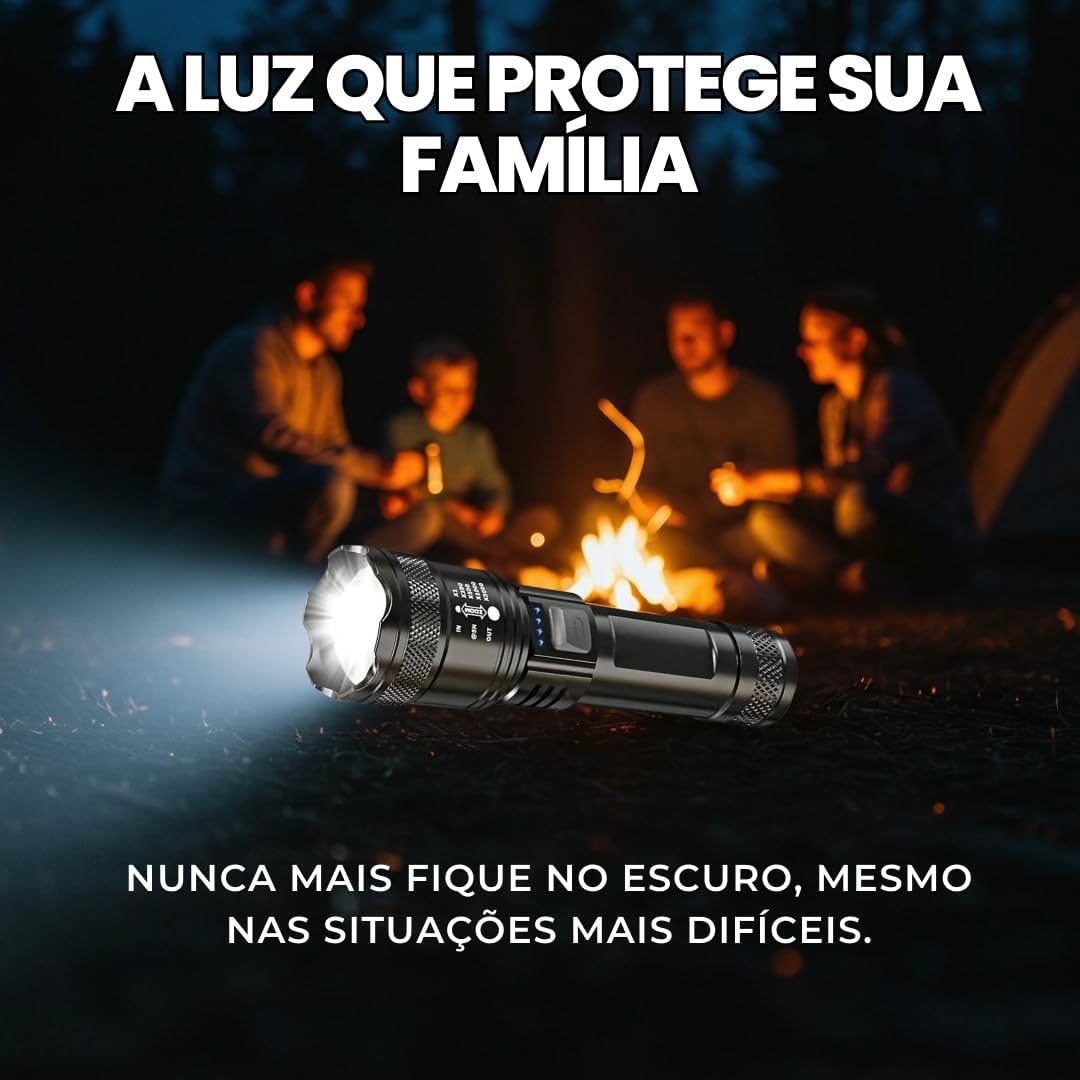 Lanterna Tática Genérico EC6960 Recarregável USB 1800 Lumens 2 Lanterna Tática Genérico EC6960 Recarregável USB 1800 Lumens - Imagem 2