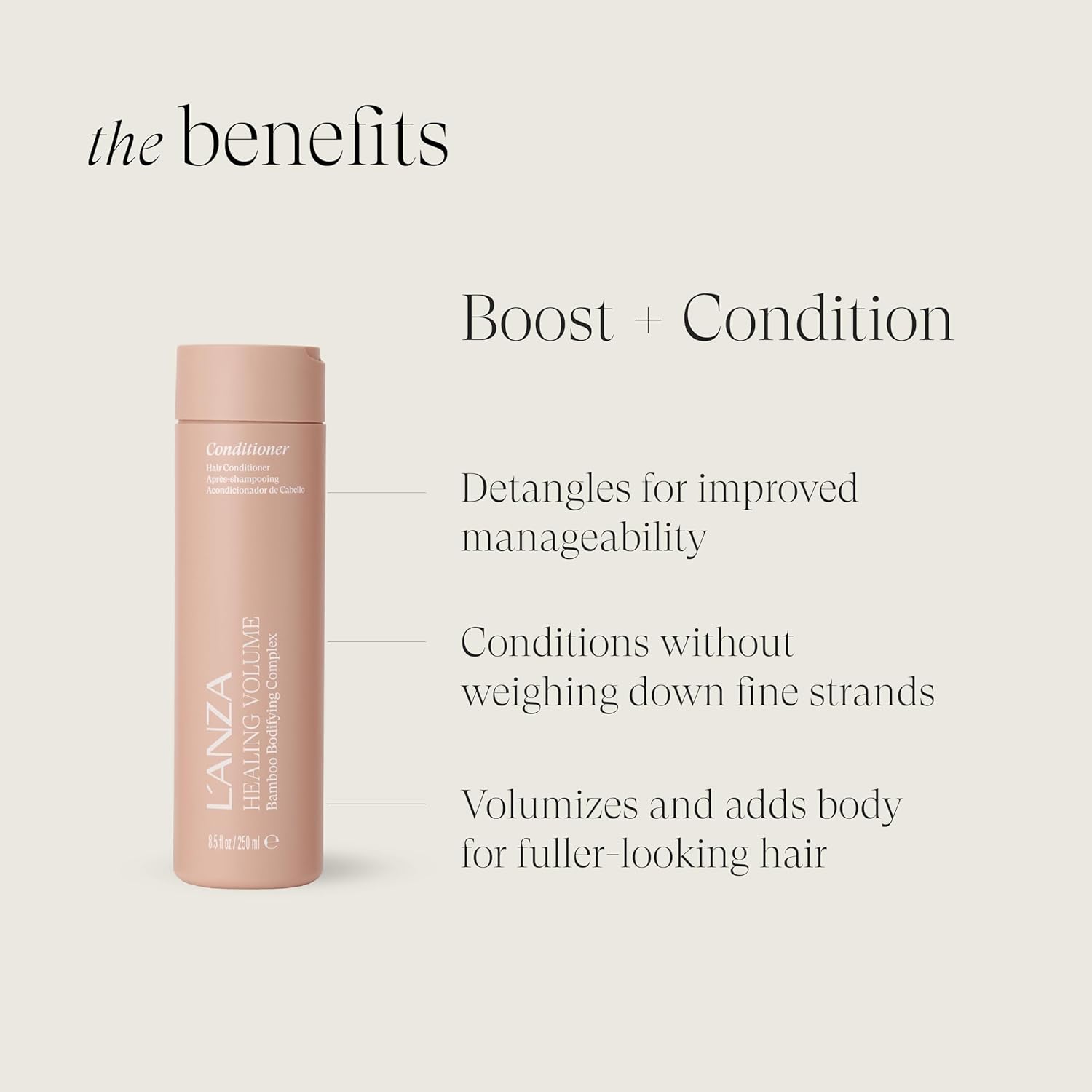 Condicionador Lanza Volume Thickening para Cabelos Finos 250ml 3 Condicionador Lanza Volume Thickening para Cabelos Finos 250ml - Imagem 3