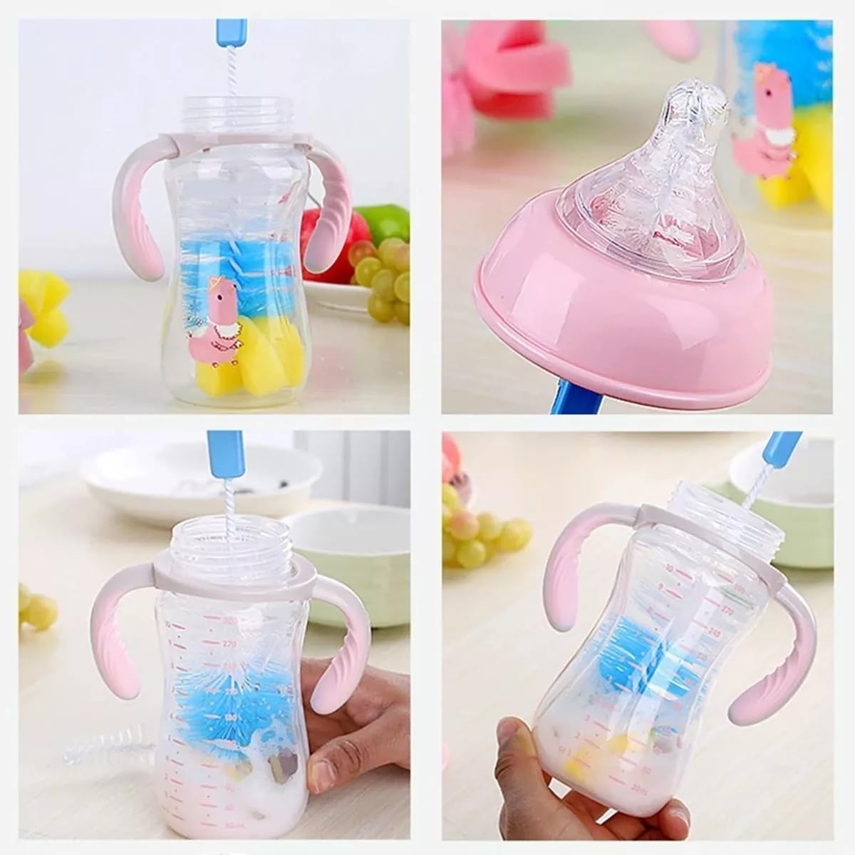 Kit 3 Escovas SYMEON para Lavar Copos Mamadeiras e Garrafas 8 Kit 3 Escovas SYMEON para Lavar Copos Mamadeiras e Garrafas - Imagem 8