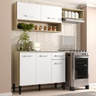 Armário de Cozinha Compacta Carraro Tiny Branco 182cm