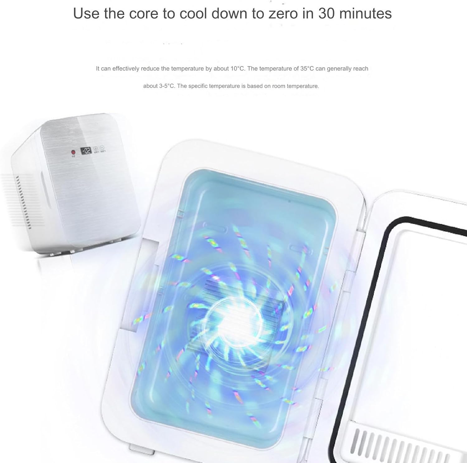 Geladeira Portátil YXHQWEF-CXBFHS 8L para Carro e Casa Compacta 4 Geladeira Portátil YXHQWEF-CXBFHS 8L para Carro e Casa Compacta - Imagem 4