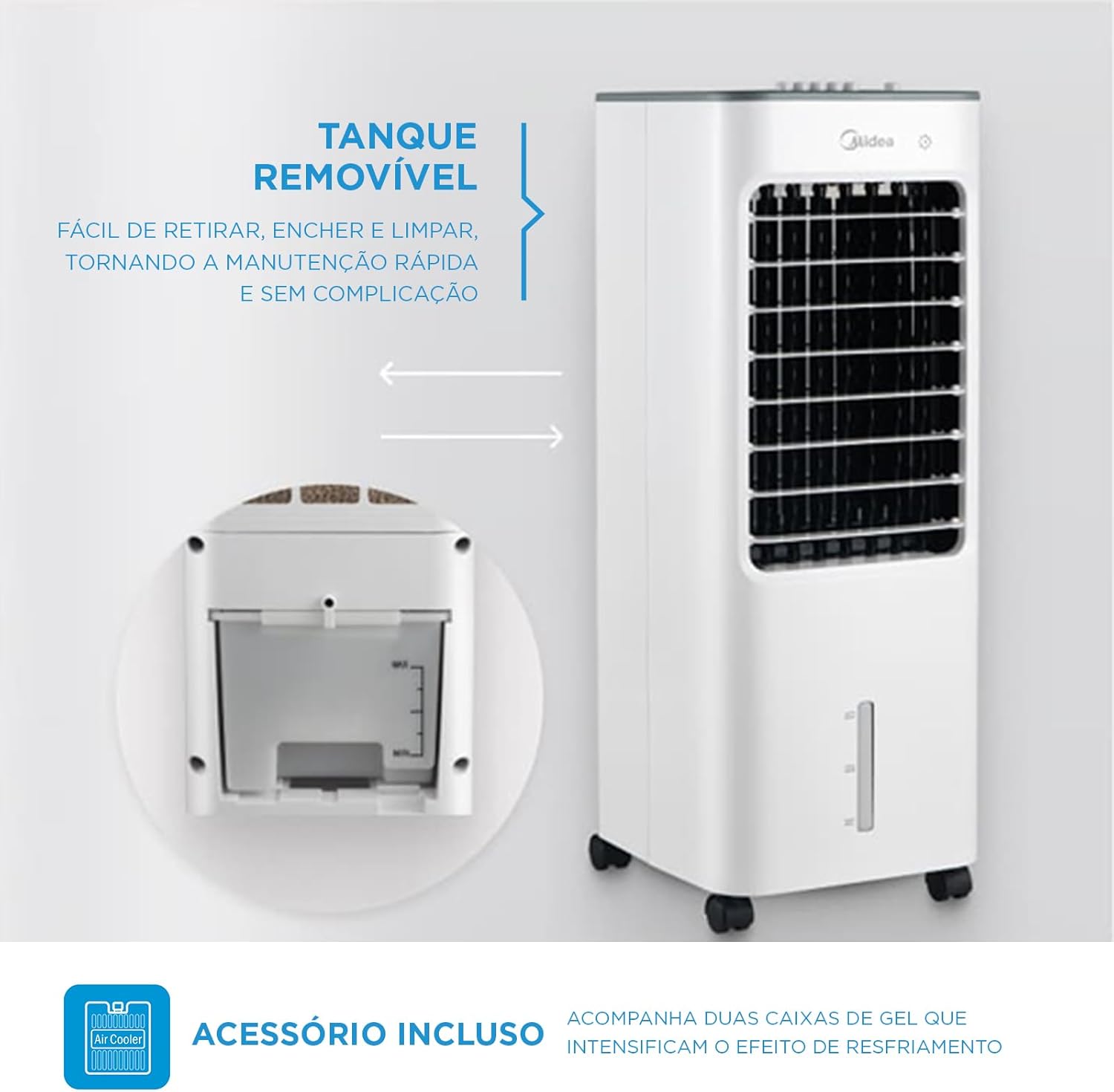 Climatizador de Ar Midea ACM52 Portátil Ventila e Umidifica 6 Climatizador de Ar Midea ACM52 Portátil Ventila e Umidifica - Imagem 6