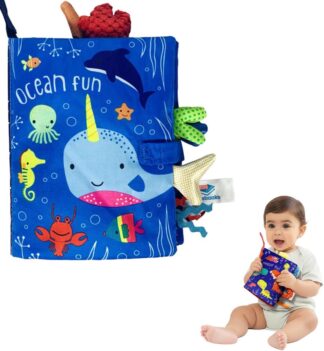 Livro Sensorial Buba Fundo do Mar Educativo Infantil 0 a 4 Anos