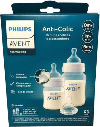 Kit Mamadeira Philips Avent Anti-colic Duplo com Bico Extra