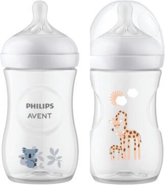 Kit Mamadeira Philips Avent Pétala 260ml Estampa Animais 2 Un