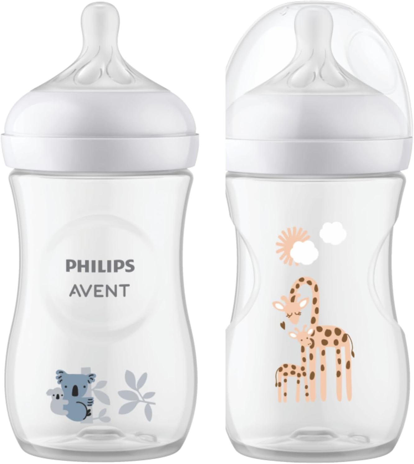 Kit Mamadeira Philips Avent Pétala 260ml Estampa Animais 2 Un 1 Kit Mamadeira Philips Avent Pétala 260ml Estampa Animais 2 Un