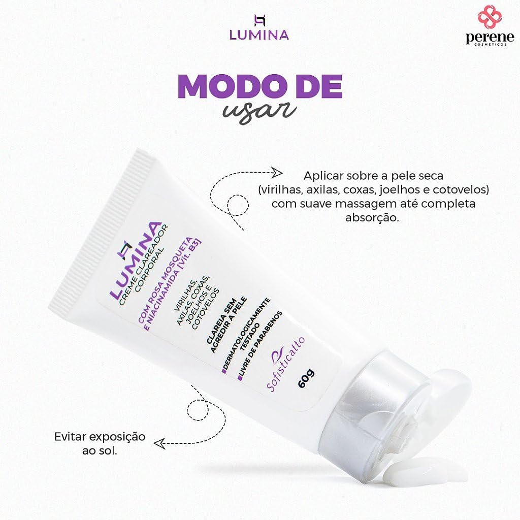 Creme Clareador Lumina Sofisticatto para Virilhas e Axilas 3 Creme Clareador Lumina Sofisticatto para Virilhas e Axilas - Imagem 3