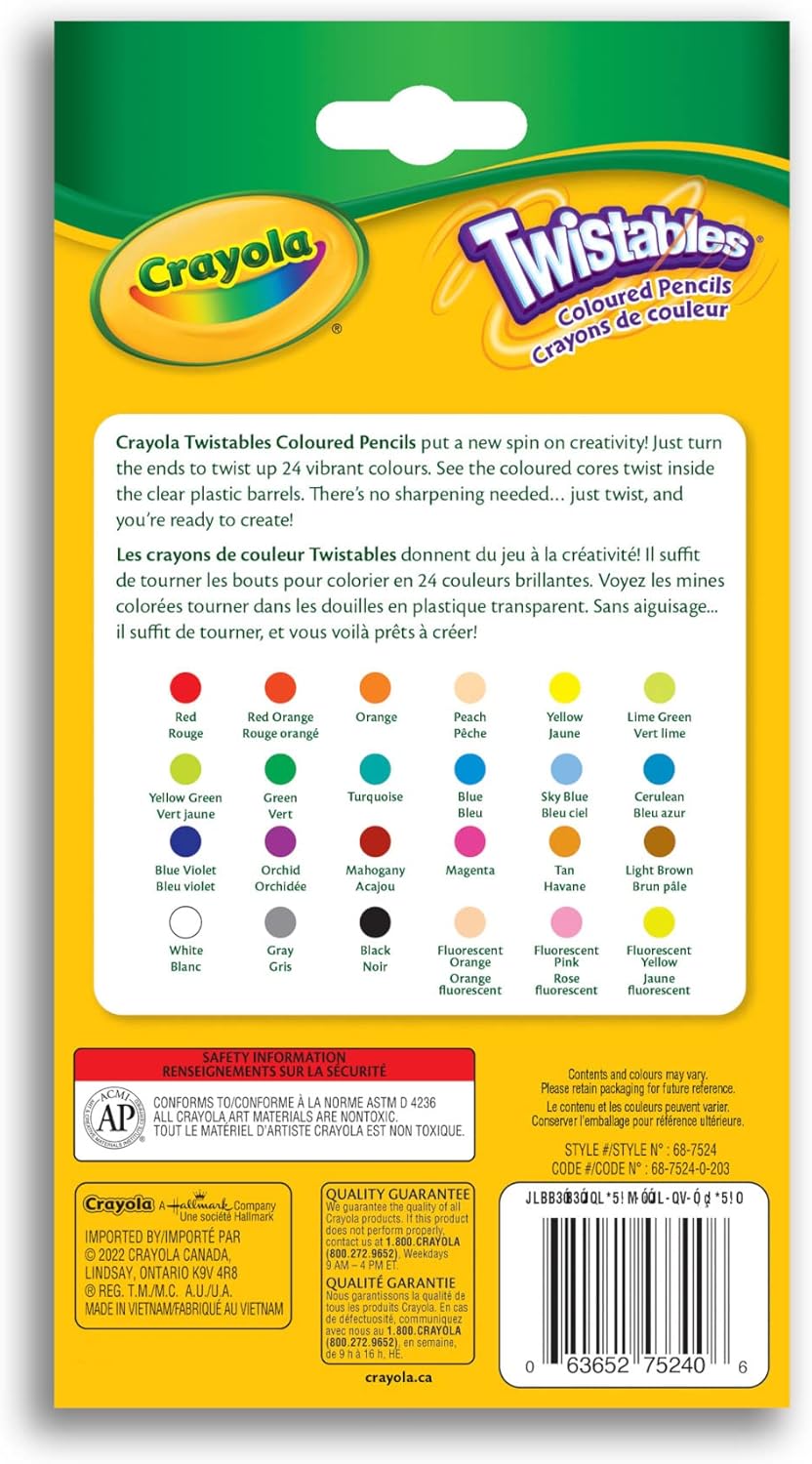 Lápis de Cor Crayola Twistables 24 Unidades com Ponta Retrátil 3 Lápis de Cor Crayola Twistables 24 Unidades com Ponta Retrátil - Imagem 3