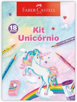 Kit Escolar Unicórnio Faber-Castell 370516 18 Peças Colorir