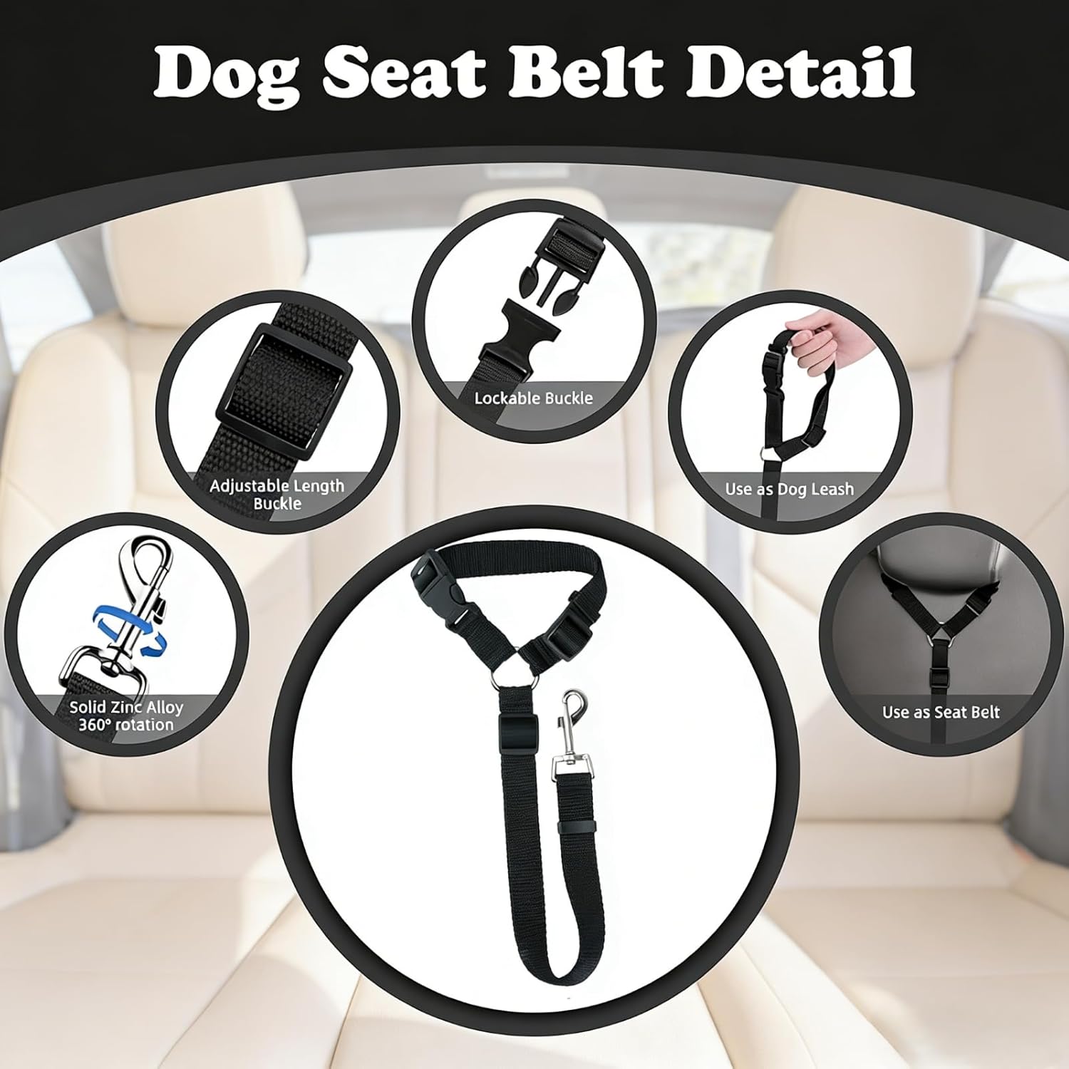 Cinto de Segurança para Cães BlingBoox BBX-DSB-A01 Ajustável Roxo 7 Cinto de Segurança para Cães BlingBoox BBX-DSB-A01 Ajustável Roxo - Imagem 7