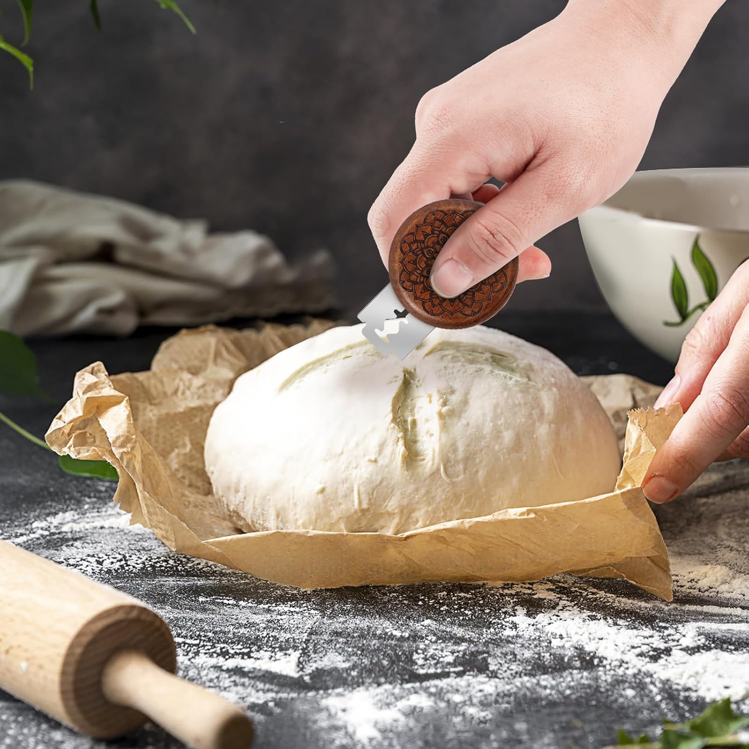 Ferramenta de Pontuação de Massa de Pão SAEHAEYEE Modelo 5cm com Lâminas 4 Ferramenta de Pontuação de Massa de Pão SAEHAEYEE Modelo 5cm com Lâminas - Imagem 4