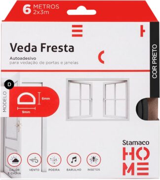 Veda Fresta Stamaco Modelo 10036 Autocolante Preto 6mm