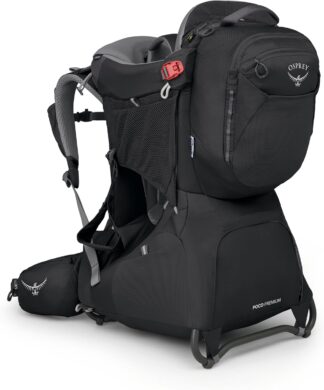 Osprey Poco Premium Mochila infantil preta com para-sol FPS 50+