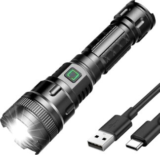 Lanterna Tática AQWS M11 Recarregável USB com Zoom Ajustável