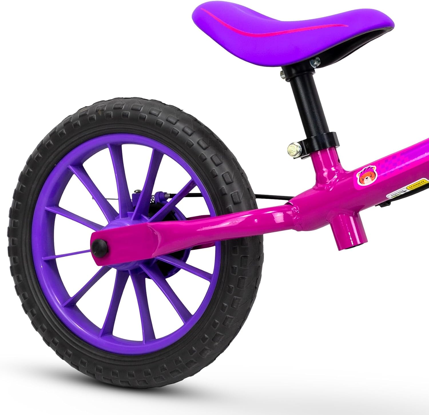 Bicicleta de Equilíbrio Nathor Rosa com Cestinha Infantil 3 Bicicleta de Equilíbrio Nathor Rosa com Cestinha Infantil - Imagem 3