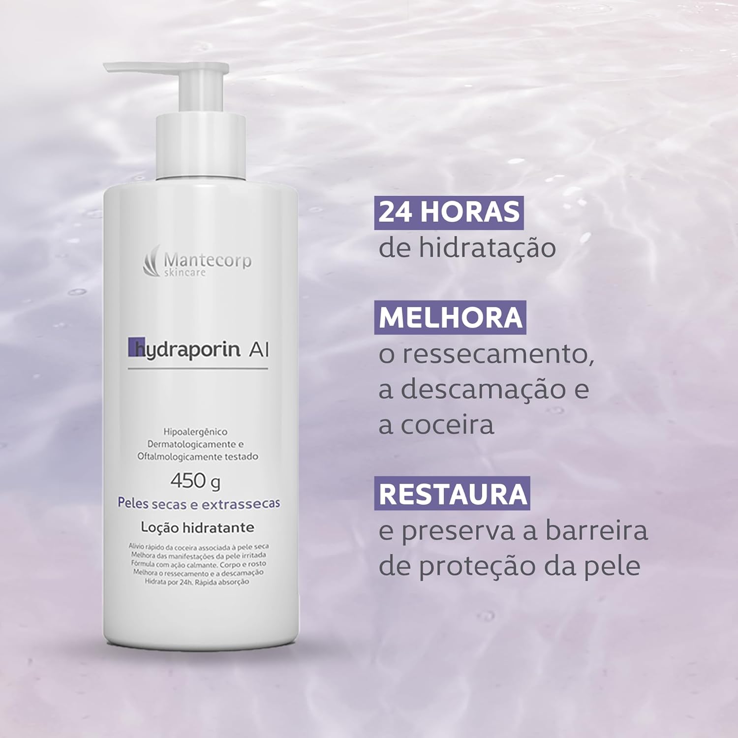 Hidratante Corporal Hydraporin Mantecorp 450ml para Pele Seca 2 Hidratante Corporal Hydraporin Mantecorp 450ml para Pele Seca - Imagem 2
