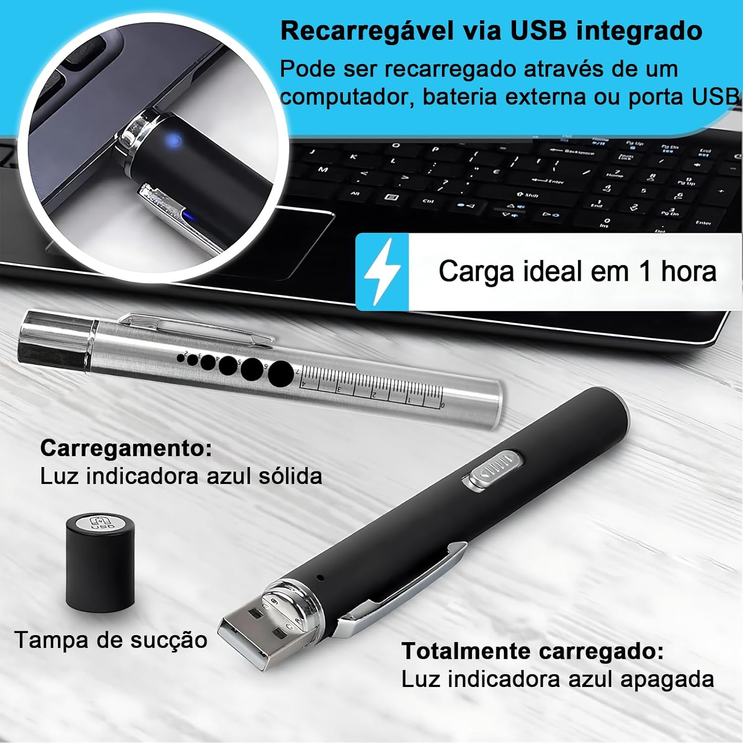 Kit 2 Lanterna Clínica LED BCVVCCB Lanterna Médica para Exame 3 Kit 2 Lanterna Clínica LED BCVVCCB Lanterna Médica para Exame - Imagem 3