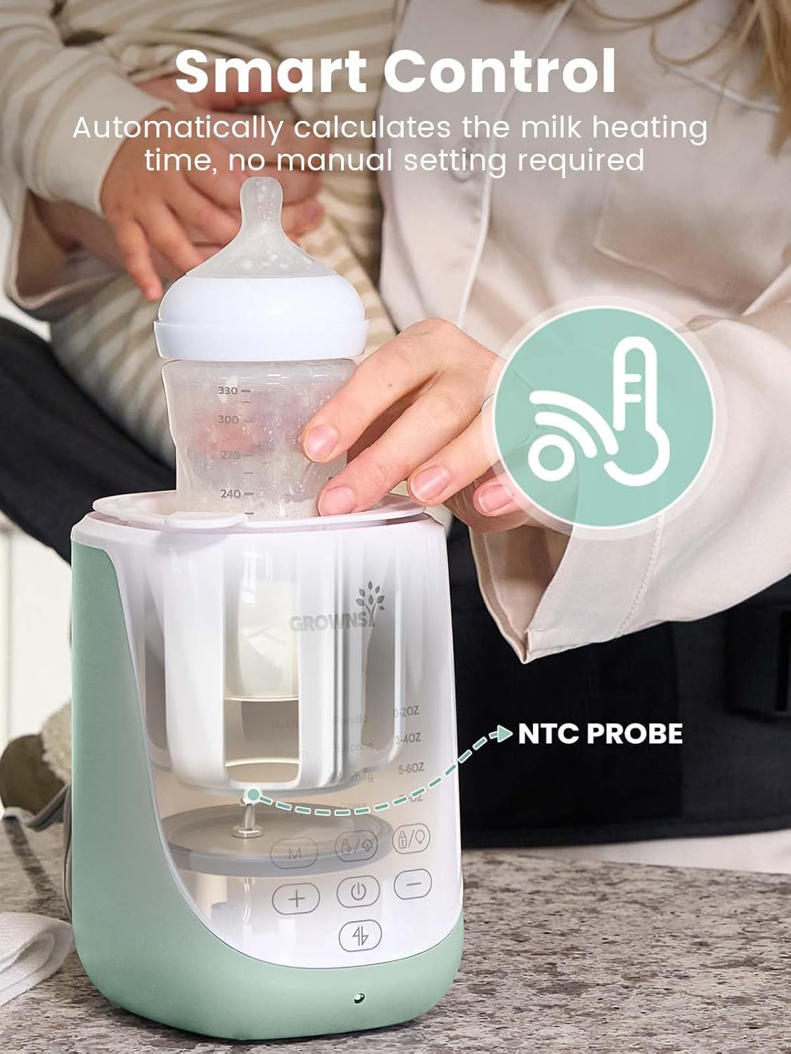 Aquecedor de Mamadeira GROWNSY Nutri 10 em 1 para Bebês 5 Aquecedor de Mamadeira GROWNSY Nutri 10 em 1 para Bebês - Imagem 5