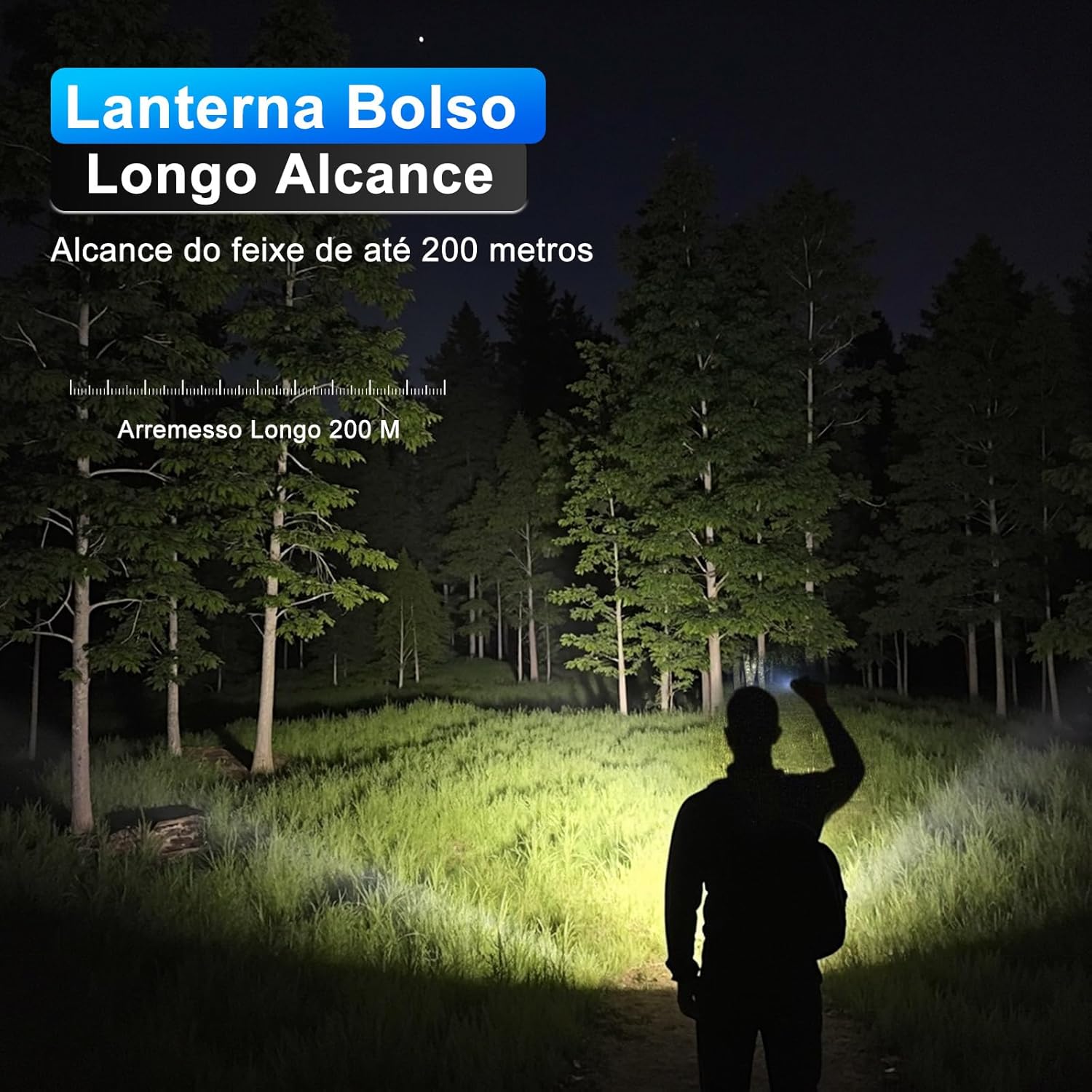 Lanterna Tática AQWS M11 Recarregável USB com Zoom Ajustável 2 Lanterna Tática AQWS M11 Recarregável USB com Zoom Ajustável - Imagem 2