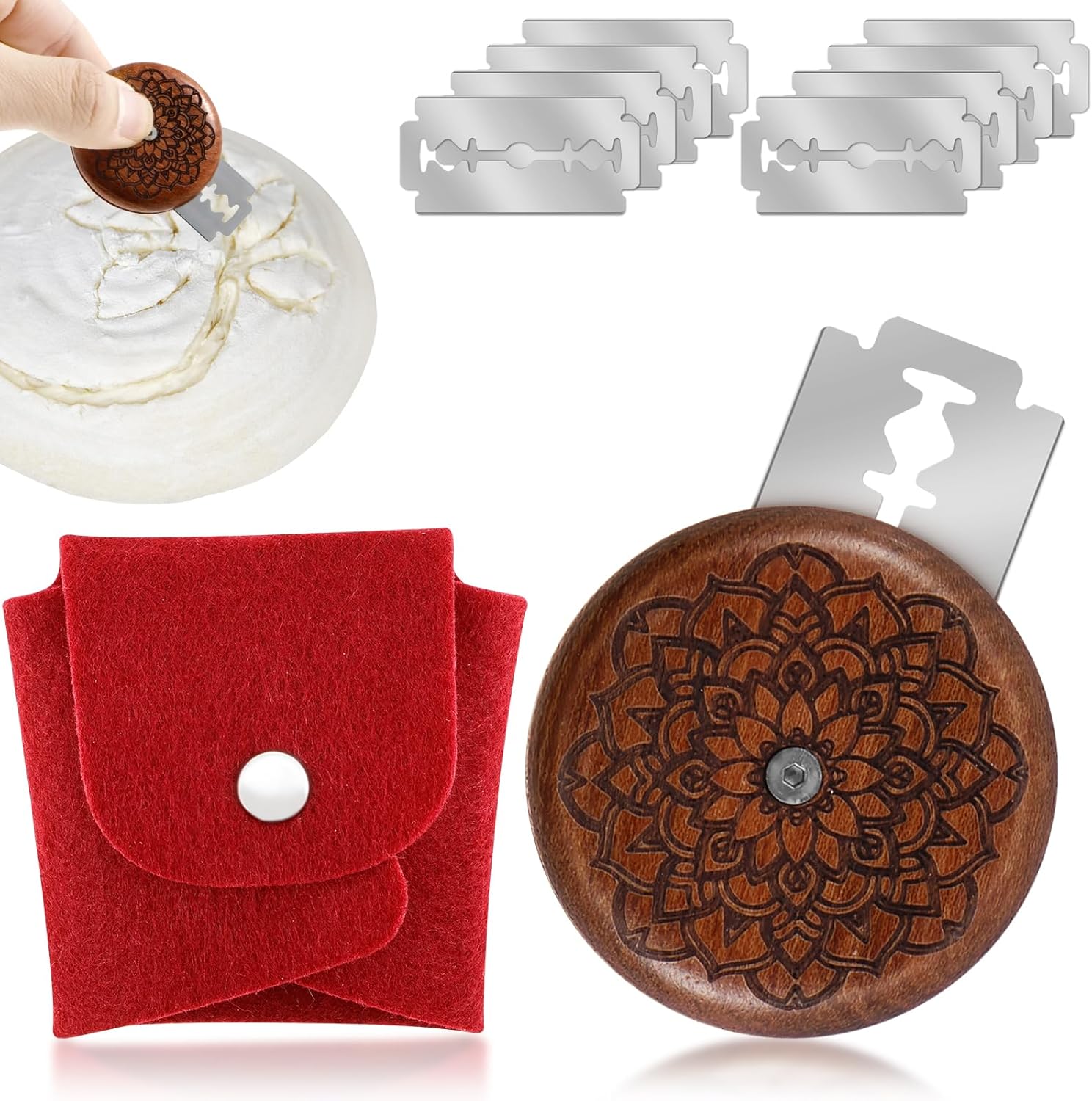 Ferramenta de Pontuação de Massa de Pão SAEHAEYEE Modelo 5cm com Lâminas 2 Ferramenta de Pontuação de Massa de Pão SAEHAEYEE Modelo 5cm com Lâminas - Imagem 2