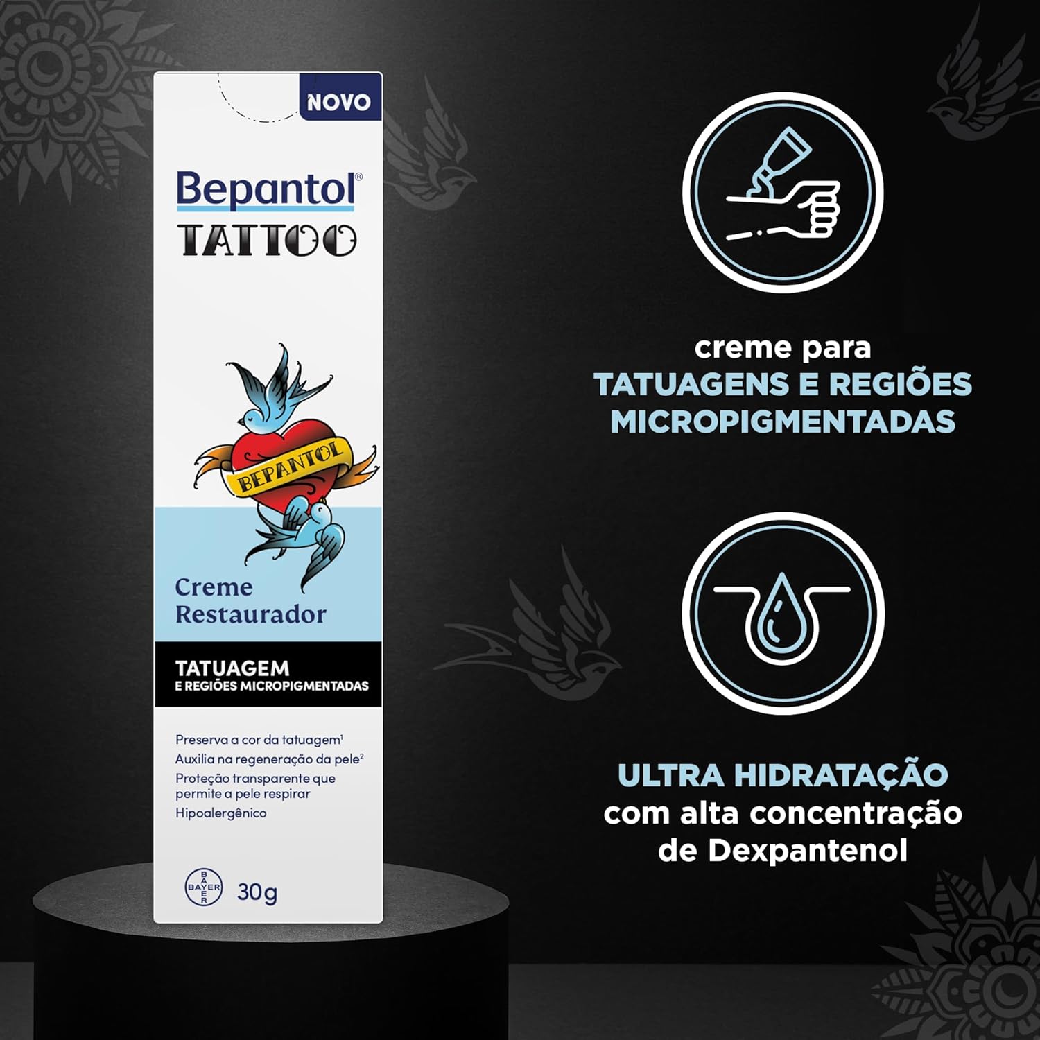 Pomada Bepantol Derma Tattoo Hidratante Restaurador 30g 2 Pomada Bepantol Derma Tattoo Hidratante Restaurador 30g - Imagem 2