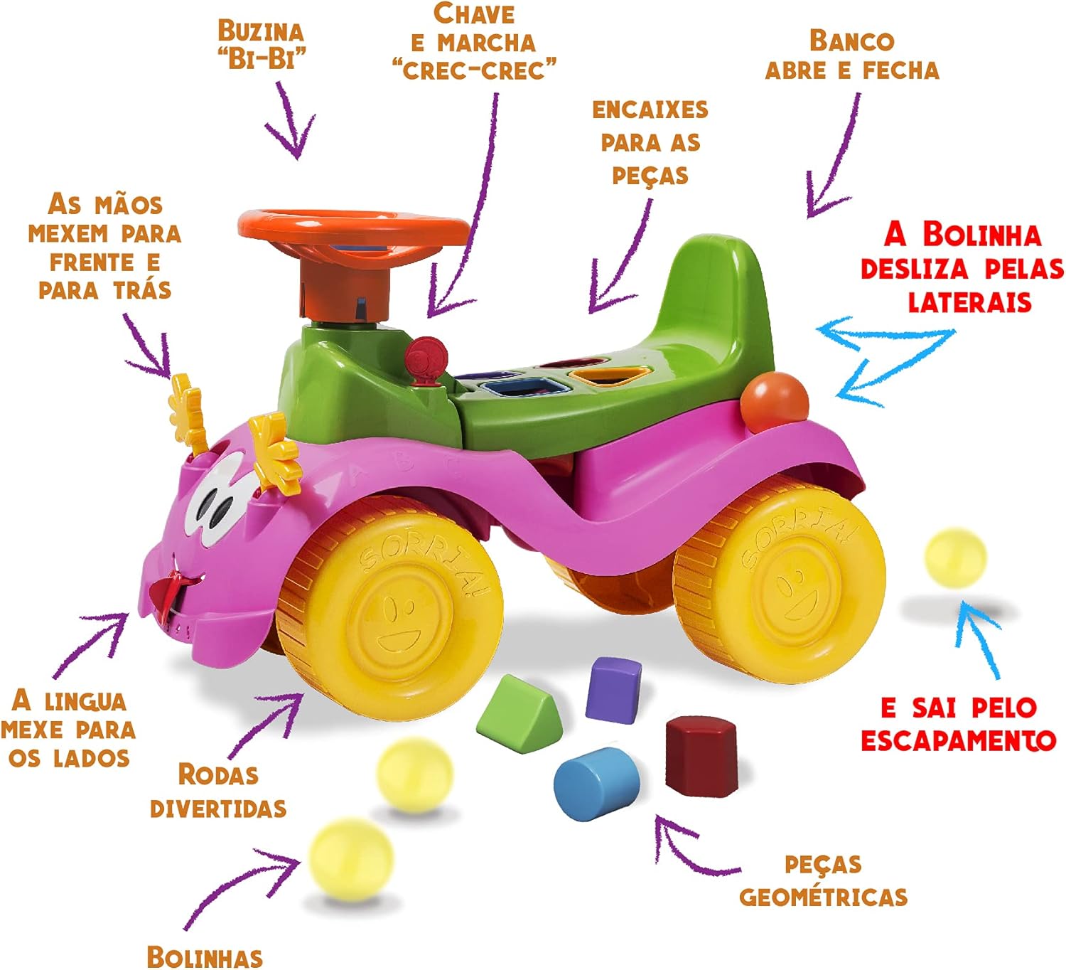 Totokinha Bolinha Cardoso Toys Menina Brinquedo Educativo Rosa 3 Totokinha Bolinha Cardoso Toys Menina Brinquedo Educativo Rosa - Imagem 3