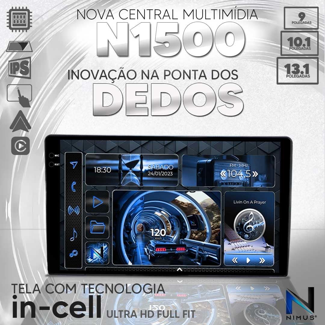 Central Multimidia Nimus N1500 Android com Carplay e 4G 9 Pol 2 Central Multimidia Nimus N1500 Android com Carplay e 4G 9 Pol - Imagem 2