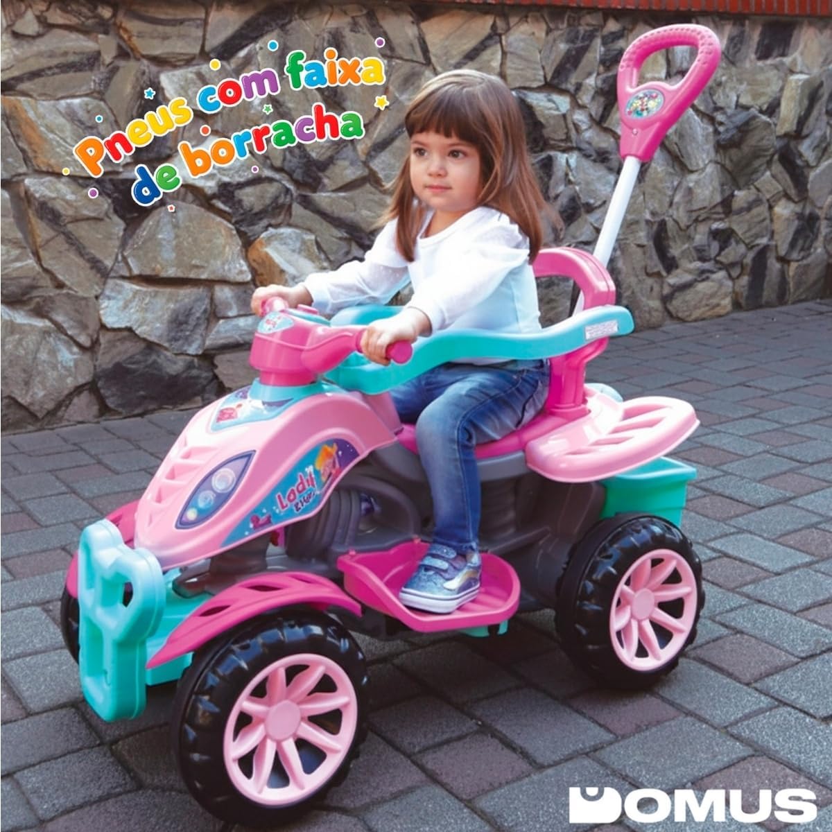Quadriciclo Infantil Maral Lady Star Rosa com Guia 9 Meses 4 Quadriciclo Infantil Maral Lady Star Rosa com Guia 9 Meses - Imagem 4