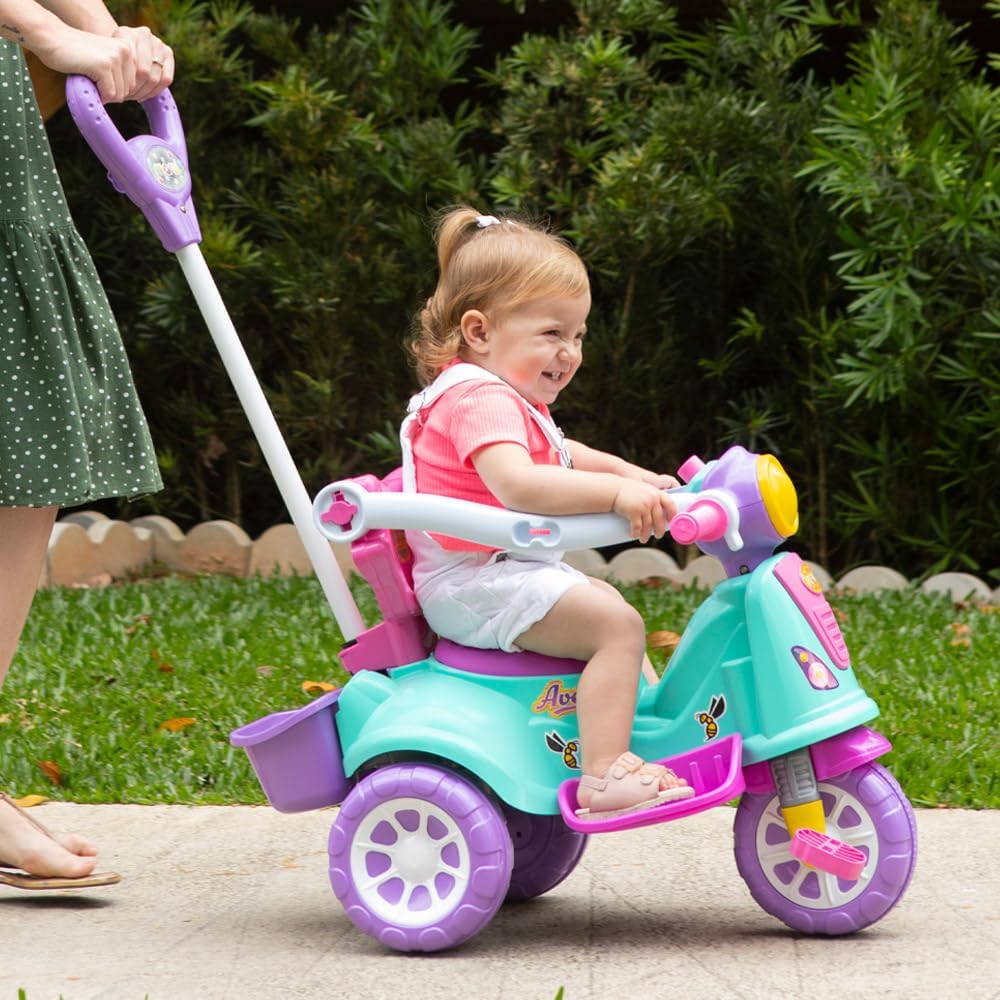 Triciclo Infantil Avespa Maral Rosa Passear e Pedalar 3 Triciclo Infantil Avespa Maral Rosa Passear e Pedalar - Imagem 3