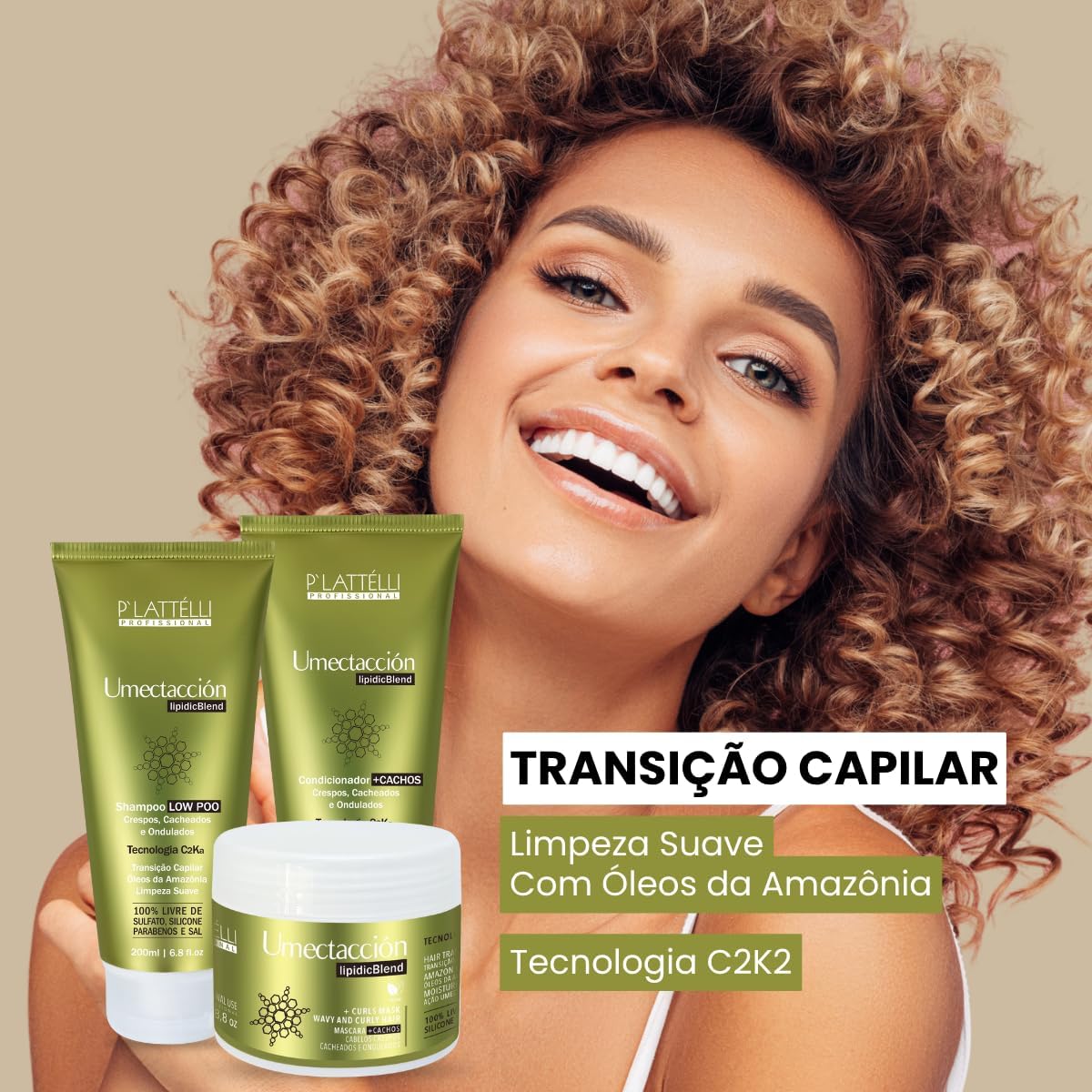 Condicionador Plattélli Umectação Profunda para Cachos 200ml 2 Condicionador Plattélli Umectação Profunda para Cachos 200ml - Imagem 2