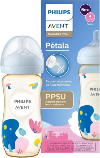 Mamadeira Philips Avent Pétala PPSU 330ml Antivazamento 6m+