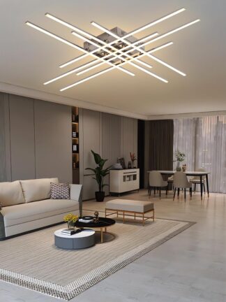 Luminária de Teto LED WANDASHAN Moderna Cromada 100cm Dimerizável